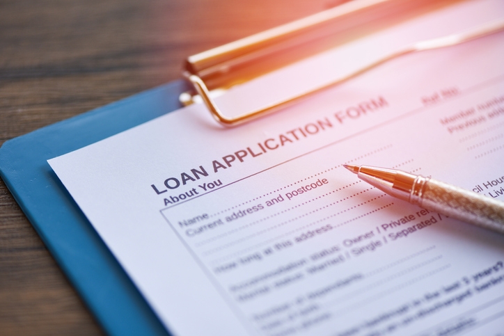 Loan application form for the loan origination process